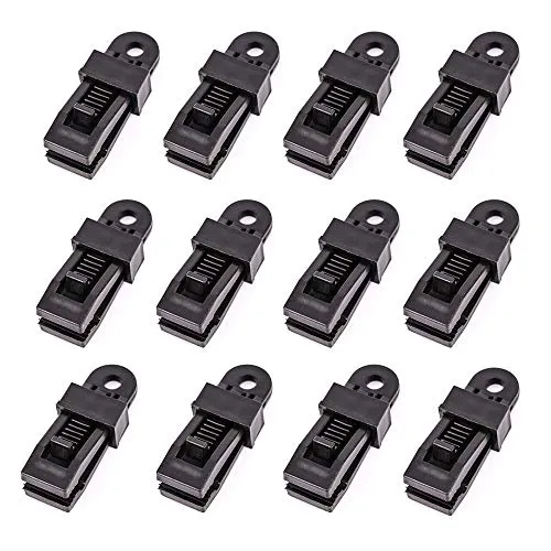 12x Markisenklemmen, Planenklammern, Haken-Schnalle, Krokodilklemme für Outdoor, Zeltplane Clips Markisenklemme