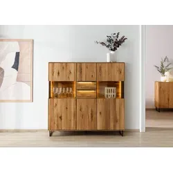Highboard Wildeiche 148x43x144 natur geölt WIEN #226