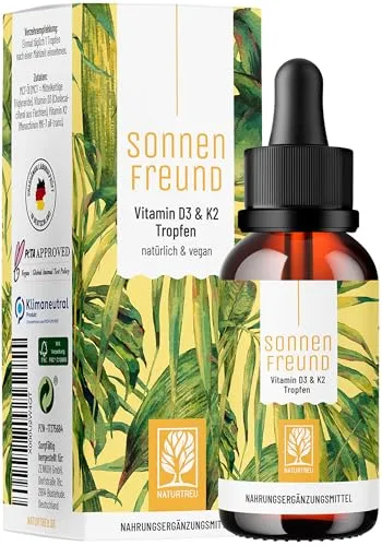 NATURTREU® Vitamin D3 K2 Tropfen hochdosiert & vegan von NATURTREU