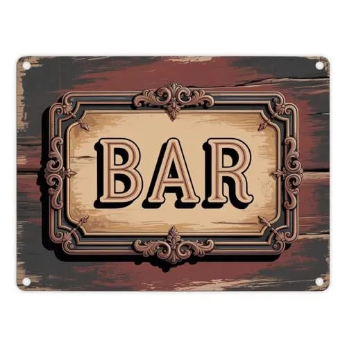 Vintage Bar Metallschild in 15x20 cm im Retro-Design Lustig und stilvoll für Ihre Heimbar oder Küche