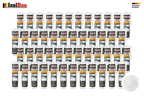 Sanitär Silikon Transparent 48 x 300 ml Küche Dusche Abdichten Kleben Dichtstoff