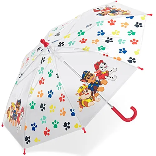 happy rain Kinder-Stockschirm transparent PawPatrol Pfoten - rot
