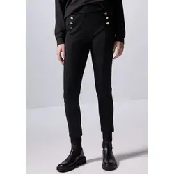 Street One Studio Hose mit Knopfdetails - Damen-Hosen im Skinny Fit mit High Waist, knopfverziert und aus bequemem Viskosemix mit Stretchanteil für optimalen Tragekomfort.
