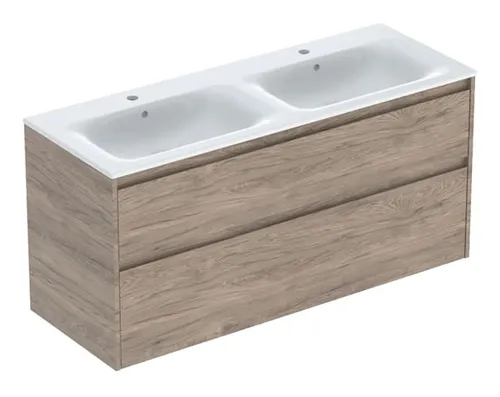 Geberit Renova Plan Doppelwaschtisch Komplett-Set 1300 mm