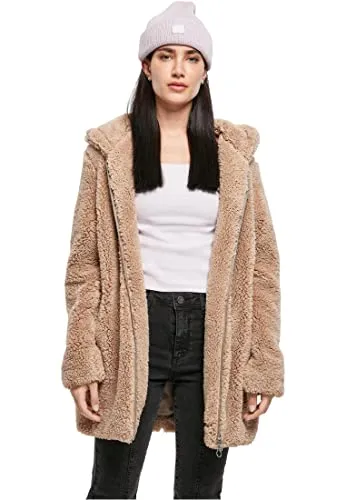 Urban Classics Damen Sherpa Jacket in Softtaupe, Größe S - Funktionsjacke aus weichem Sherpa-Material, ideal für gemütliche Outfits und hervorragenden Tragekomfort. Perfekt für die Übergangszeit und kombinierbar mit verschiedenen Styles.