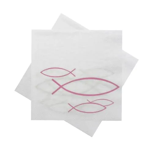 Servietten Fisch Pink Kaffeeserviette Tischdeko Kommunion Konfirmation 20 Stück