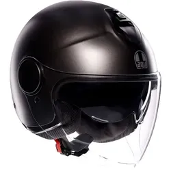 AGV Eteres Mono Jethelm - Matt-Dunkelgrau - M - ECE 2206-zugelassener Motorradhelm mit anpassbaren Wangenpolstern für optimalen Komfort und Sicherheit. Ideal für urbane Abenteuer und ausgestattet mit integrierter Sonnenblende.