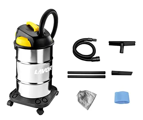 LAVOR Nass- und Trockensauger VAC 30 S, 30 Liter Stahltank, 18 kPa, 1200 W max, Stofffilter und Flüssigkeitsfilter inkl.