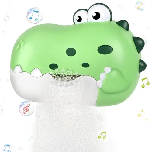 JoiTale Badewannenspielzeug,Wiederaufladbare Dino Schaummaschine ab 1 2 3 4