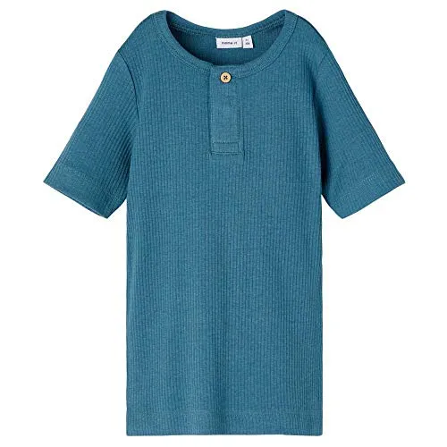 NAME IT Jungen NMMKABILLE SS Slim TOP NOOS T-Shirt, Real Teal, 104