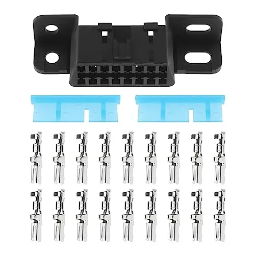 ECSiNG OBD2 Kabelstecker weiblich auf 16 Pin Adapter Auto OBDII J1962 OBD 2 Set mit Schalenstecker für Fahrzeuge, Armaturenbrett, Buchse montiert