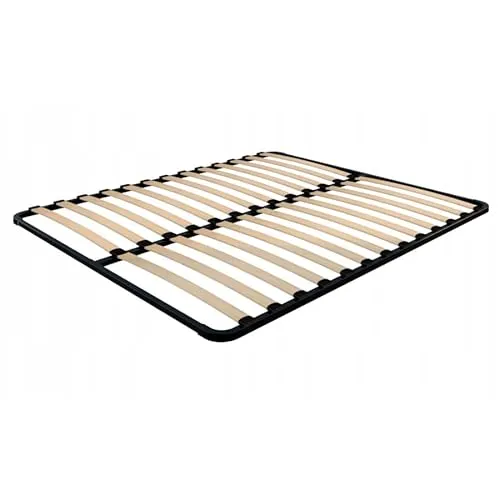 Move Bettgestell, Metall, Schwarz, 160x200 cm, 26 Birkenblätter, Statisch, Rahmen 30x30 mm, Belastung 300 kg