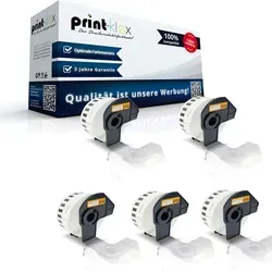 Print-Klex 5x Kompatible Etiketten-Rollen kompatibel mit Brother P-Touch DK-22210 P-Touch QL 580 Series QL 650TD QL 700 QL 710W QL 720NW DK22210 30...