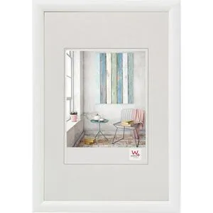 walther-design Bilderrahmen Trendstyle KP040W, 30 x 40 cm, Echtglas, Kunststoffrahmen, weiß
