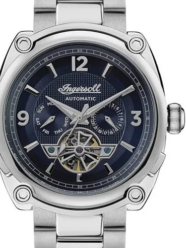 Ingersoll I01107 The Michigan Automatic Herren Armbanduhr 45mm - Armbanduhren für Herren mit elegantem Edelstahlarmband und 5ATM Wasserdichtigkeit, ideal für den Alltag und besondere Anlässe.