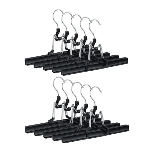 Hosenbügel Metall Kleiderbügel schwarz von Relaxdays