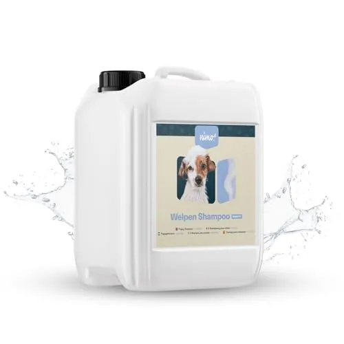 nimo Tiershampoo Welpen Shampoo sensitiv, 5000 ml - Tier-Shampoos: Sanfte Pflege für Welpen mit Juckreiz und trockener Haut, schützt vor Verfilzen und sorgt für seidig glänzendes Fell.