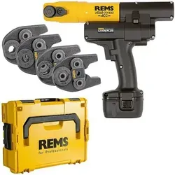 REMS Mini-Press ACC: Radial-Pressmaschine mit 4 Presszangen und Kunststoff-Systemkoffer