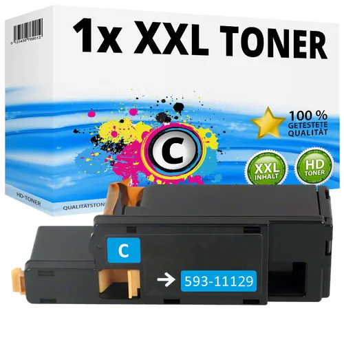 1x XXL TONER für DELL C1660W 593-11129  DWGCP PATRONE KARTUSCHE CYAN BLAU NEW