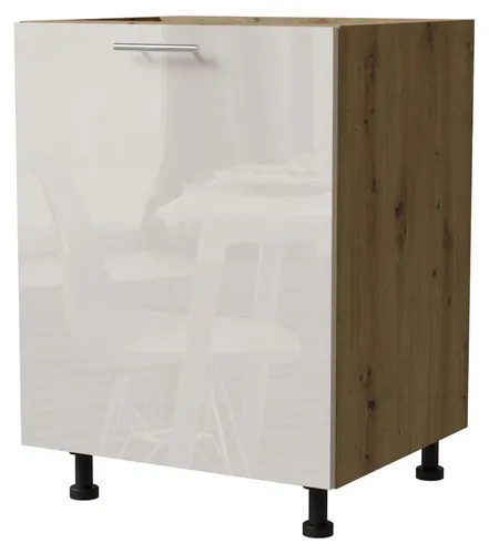 Feldmann-Wohnen Unterschrank, Creme, Eiche Artisan