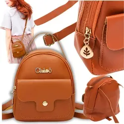 Damen Rucksack Handtasche Schultergurte Taschen elegant braun - Bronze