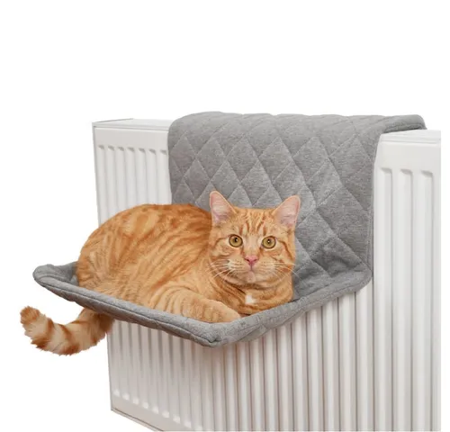 Piupet Katzen-Hängematte - Heizungsliege für Katzen bis 7kg - Haustier-Hängematten, idealer Rückzugsort mit flauschigem Kissen für maximalen Komfort und Sicherheit, passt an Heizkörper von 9 bis 12 cm.