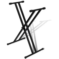 vidaXL Keyboardständer X-Form - Robuster Stativ für E-Pianos, 5 einstellbare Höhen und rutschfeste Gummi-Endkappen für optimalen Halt