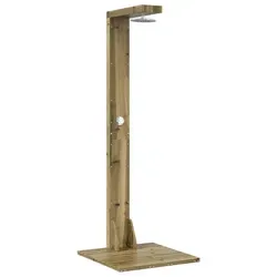 vidaXL Outdoor-Dusche 210 cm aus imprägniertem Kiefernholz und Edelstahl – Braun - Moderne Außendusche für Garten und Poolbereich. Wetterfest, höhenverstellbar und mit drehbarem Duschkopf für individuellen Komfort. Langlebige Materialien garantieren Freude beim Duschen im Freien!