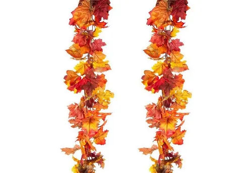 2er Ahornblätter-Girlande künstlich - Sonstige Deko für Innen und Außen, ideal für herbstliche Hochzeitsfeiern und Gartenverschönerung