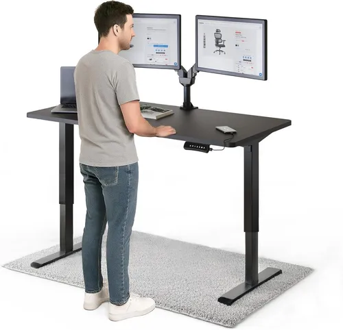 DESKSPACE Schreibtisch Pro Elektrisch höhenverstellbar mit Memory-Funktion - Der Deskspace Pro ist ein elektrisch höhenverstellbarer Schreibtisch mit Memory-Funktion und USB-Anschluss. Ideal für ergonomisches Arbeiten, verstellbar von 71–121 cm und trägt bis zu 80 kg. Perfekt für mehr Komfort und Produktivität im Homeoffice oder Büro.