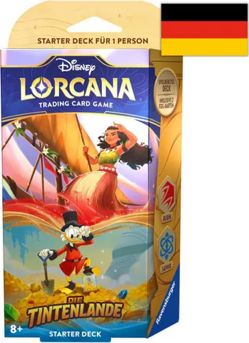 Ravensburger Disney Lorcana Trading Card Game: Die Tintenlande - Starter Deck Rubin und Saphir (Deutsch)