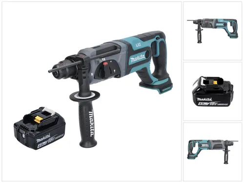 Makita DHR 241 M1 Akku Bohrhammer 18 V - Akkuschrauber mit 2,0 J Schlagstärke, ideal für Bohren, Hammerbohren und Meißeln. Inklusive 4,0 Ah Akku und SDS-Plus Aufnahme für schnellen Werkzeugwechsel.