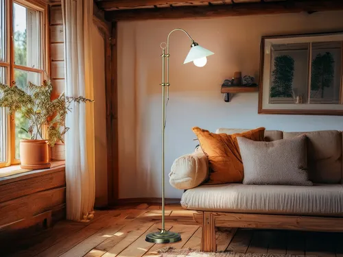 Höhenverstellbare LED Stehlampe im Landhausstil in gold von Globo