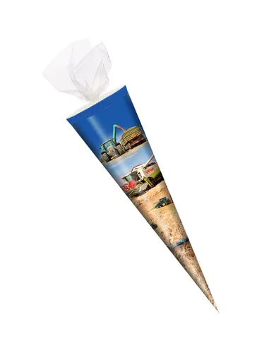 Schultüte / Zuckertüte / 35cm / rund / Tüllverschluss / 