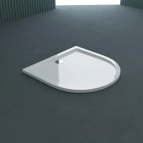 doporro Duschwanne Duschtasse flach aus Acryl Halbkreis - Duschwanne aus hochwertigem Acryl, nur 4 cm hoch, mit integriertem Gefälle für optimalen Wasserabfluss. Ideal für moderne Badezimmer, einfach zu montieren und leicht zu reinigen.