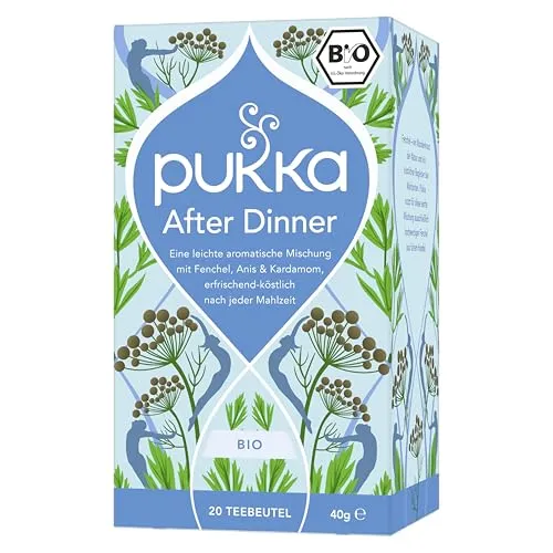Pukka | Bio-Kräutertee „After Dinner“ | Anissamen, Fenchel, Kardamom und Kurkuma | Für dein inneres Strahlen | 1er Pack | 20 Teebeutel
