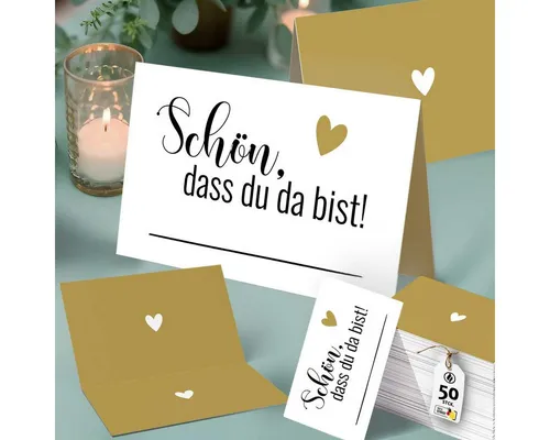 Funke & Brand Grußkarten 50x Tischkarten beige 