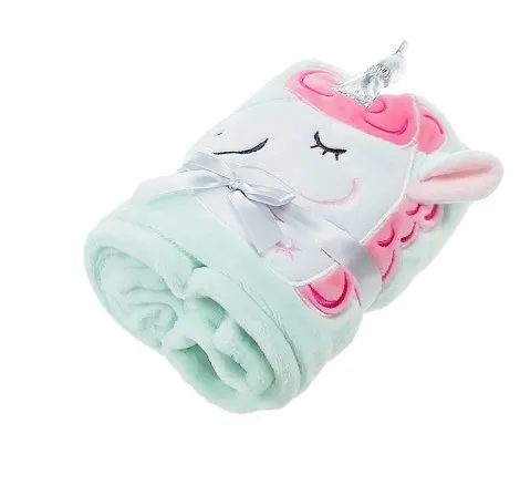 EinhornLiebe Kuscheldecke mit Einhorn | Babydecke Kinder Schmusedecke 130x81cm Fleecedecke (Mint-grün)