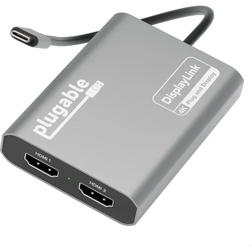 Plugable USB-C Dual 4K HDMI Adapter (USB Typ-C, 8 cm) (USBC-6950M)