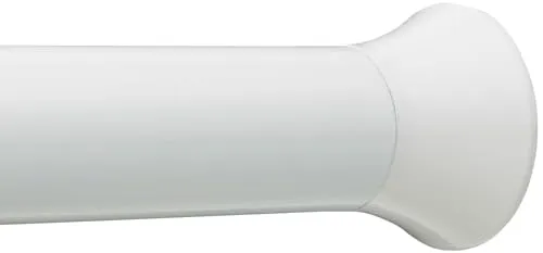 Amazon Basics Verstellbare Duschvorhang-Spannstange, 137 bis 229 cm, Weiß