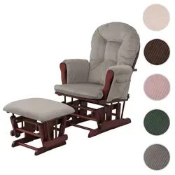 Relaxsessel HWC-C76 mit Hocker - Sessel mit Schaukelfunktion und gepolstertem Hocker, hochwertiger Cord-Stoffbezug, ideal für höchsten Komfort und modernes Design.