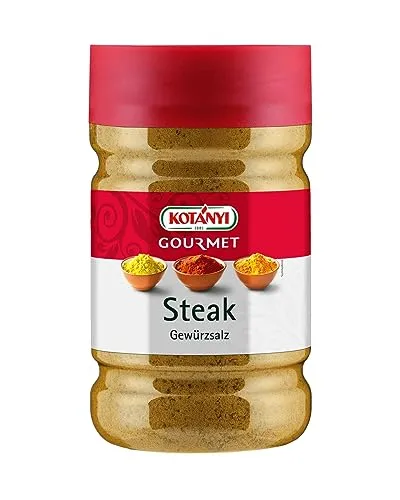 Kotányi Steak Gewürz Salz, verwandle Steaks in köstliche Highlights, Großverbraucher Dose 1200 ccm, ca. 1,05 kg