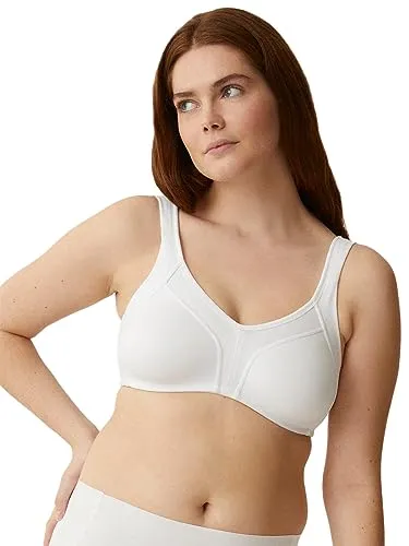 Minimizer-BH NATURANA, Damen, Gr. 80, Cup D, weiß - Funktionsunterwäsche mit gemoldeten Cups, die die Büste optisch um eine Größe verkleinern. GOTS-zertifiziert, aus 90% Baumwolle und 10% Elasthan für höchsten Tragekomfort.