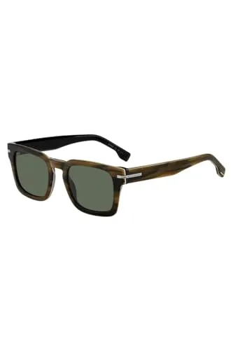 Hugo Boss BOSS 1625/S Sonnenbrille - Sportbrillen für Herren, stilvolles Design in gestreiftem Braun und Schwarz, aus umweltfreundlichem Acetat für nachhaltigen Tragekomfort.