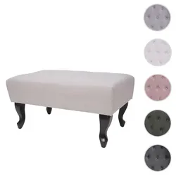 Mendler Ottomane Chesterfield - Glamouröser Sitzhocker mit wasserabweisendem Stoff - Stilvolle Hocker mit charakteristischem Rautenmuster und Nietenbesatz, ideal für ein luxuriöses Ambiente. Extradicke Polsterung sorgt für höchsten Komfort.