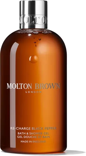MOLTON BROWN Re-charge Black Pepper Bath & Shower Gel 300 ml - Baden und Duschen: Erleben Sie mit diesem belebenden Duschgel die aufregende Duftreise von schwarzem Pfeffer, Ingwer und Vetiverwurzel für einen erfrischenden Start in den Tag.