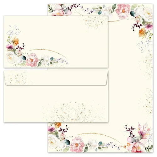 Briefpapier Set TROPISCHE BLUMEN