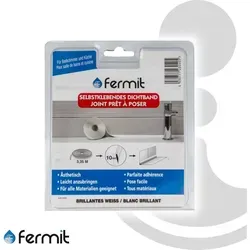 Fermit - Abdichtband Wanne Dusche Spüle, Hochelastisch, Wasserdicht, Vorgeformt 10 Mm X 3,35 M - 23040