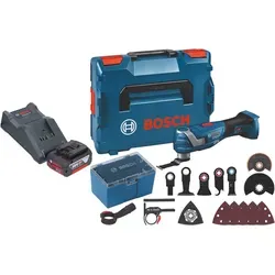 Bosch GOP 18V-34 Professional Multi Cutter - Multifunktionswerkzeug mit bürstenlosem Motor, inkl. 4 Ah Akku und Ladegerät, ideal für präzise Schnitte und vielseitige Anwendungen.