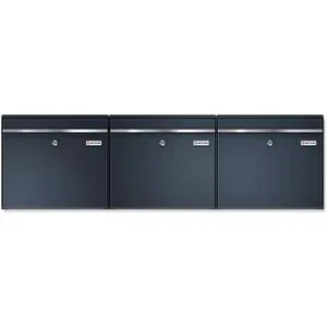 Metzler Briefkasten BK212-H3, anthrazit, aus Stahl, 117 x 34,3 x 11,6 cm